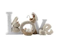 Gralara Natività con Lettere Compatto | da Tavolo, Brillantinato, Presepe con Lettere, per Caminetto, Collezionisti di Presepi, Stile B
