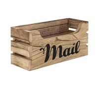 Gralara Organizer per in Legno Portalettere 26x10x12 Cm Cassetta Postale Salvaspazio Da Tavolo