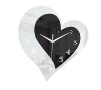 Gralara Orologio da Parete a Forma di Cuore Superficie a Specchio Decorativo da Parete Arte Moderna Decorazione da Parete 11,8x10,6 Pollici