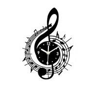 Gralara Orologio da parete con nota musicale, elegante e moderno, con luce, decorazione per la casa, per sala da pranzo, casa, famiglia, amanti della musica, 31.6 Cm X 40 Cm