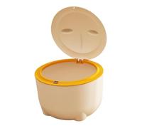 Gralara Pattumiera per lettiera per Gatti con Coperchio a Pressione Vassoio per lettiera per Gatti Contenitore per rifiuti Portatile Cestino per rifiuti per, Beige