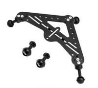 Gralara Piattaforma Stabilizzatrice Subacquea Stabile Staffa Pan Tilt Robusto Supporto Fotografico a Tripode per Videographer, sotto’acqua, Immersione, Nero, Set Nero