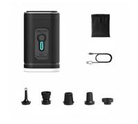 Gralara Pompa Portatile Mini Compressore Gonfiatore Aspiratore Elettrico Senza Fili con USB C Display Digitale Ugelli in Adatta per Campeggio Trekking Ripostiglio Auto, Array, Nero
