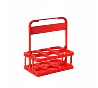 Gralara Porta Birra Portatile Bottiglie Maniglia Superiore Plastica Pieghevole Struttura Robusta Adatto per Feste Picnic Privati, Rosso, Grande 500 Ml Circa
