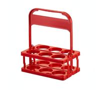 Gralara Porta Birra Portatile Bottiglie Maniglia Superiore Plastica Pieghevole Struttura Robusta Adatto per Feste Picnic Privati, Rosso, Piccolo 300 Ml Circa