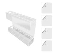 Gralara Porta Cannucce Dispenser Salvaspazio Contenitore Da Muro Organizzatore per Posate con Installazione Veloce Su Anta Adatto per Cucina Caffetteria Rist, Chiaro