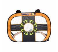 Gralara Porta da Calcio per Bambini con Borsa Pratica Palo Doppia Rete -compatto Leggera E Facile da Montare Adatta a Giochi Sportivi Giardino Scuola Vacanze, Arancione