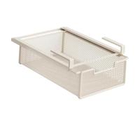 Gralara portaoggetti con ripiano in filo metallico, cassetto estraibile sospeso sotto il mobiletto, cassetto sospeso per camera da letto, Bianco