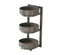 Gralara Portaspezie Organizer Ripiano Cucina Scaffale Ferro Robusto Espositore Vasetti Porta Accessori Adatto per Cucina Ristorante, Grigio, 3 Strati