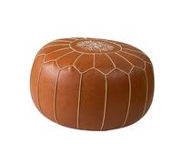 Gralara Pouf Non Imbottito Pouf Vuoto Fatto a Mano Rotondo Boho Decorazione della Stanza Ricamo Artigianale Pouf Strutturato Cubi ottomani, Colore a