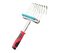 Gralara Rastrello a mano per scavare, piccolo, versatile, con manico ergonomico, leggero, per coltivare il terreno, rastrello da giardino per prato, spiaggia,