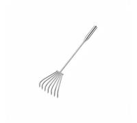 Gralara Rastrello in Acciaio Inox Multifunzione Rastrello Multiuso da Giardino Resistente Alla Corrosione per Aiuola , Rastrello A 7 Denti In Acciaio Inossidabile Da 70 Cm