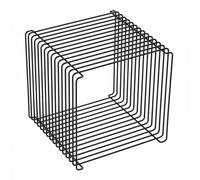 Gralara Scaffale da Parete in Metallo Multifunzionale Comodino Design a Griglia Stile Nordico Elemento D'arredo per Soggiorno, Oro, 35 35 35cm
