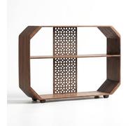 Gralara Scaffale Doppio Livello Griglia, Bogu Shelf Di Medie Dimensioni Con Griglia Di Bambù Pesante, 39.5cm Lunghezza X 29cm Altezza X 10cm Larghezza