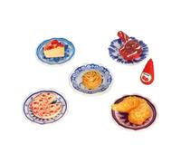 Gralara Set 11 Pezzi Piatti in Porcellana in Miniatura con Modelli di Cibo per di Case Delle Bambole Accessori Decorativi per Scenari di Gioco E Progetti da, Set Pizza 11PC