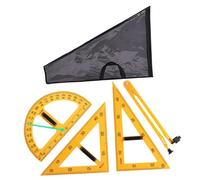 Gralara Set di righelli per geometria matematica Righelli didattici multifunzione, disegni di triangoli che disegnano strumenti di geometria matematica per la, 4 pezzi