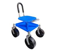 Gralara Sgabello da Lavoro Girevole da Giardino, con Telaio in Acciaio al Carbonio, Altezza Regolabile, Rotazione a 360°, per piantare e Curare, Blu