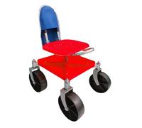Gralara Sgabello da Lavoro Girevole da Giardino, con Telaio in Acciaio al Carbonio, Altezza Regolabile, Rotazione a 360°, per piantare e Curare, Rosso con Borsa