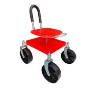 Gralara Sgabello da Lavoro Girevole da Giardino, con Telaio in Acciaio al Carbonio, Altezza Regolabile, Rotazione a 360°, per piantare e Curare, Rosso