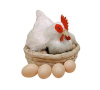 Gralara Simulazione di Modello Ornamento figurina Modello Pollo Artificiale puntello per Cucina, Bianco