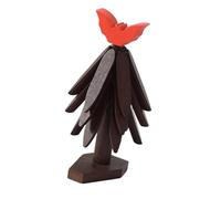 Gralara Sottobicchiere per Albero di Natale in Legno, Antiscivolo, con Supporto, Decorazione Resistente al Calore, Decorazione da Tavolo, Rosso