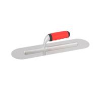 Gralara Spatola a Testa Tonda, Manico Ergonomico, Frattazzo per Finitura in Acciaio Inox Lucidato a Specchio, Professionale E Multifunzionale, 40 cm x 10 cm