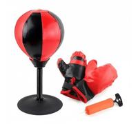 Gralara Speedball da Bambini Sacca Velocità Palla Allenamento Gioco da Scrivania con Molla Robusta in Acciaio E Rivestimento Pu per Sfogo Coordinazione, Con Guanti