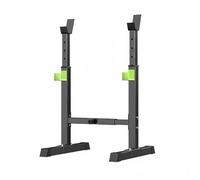 Gralara Squat Rack Regolabile Piedi Angolati Rack Bilanciere Regolabile Nero e Verde Coppia di Supporti Squat per Casa, Indoor