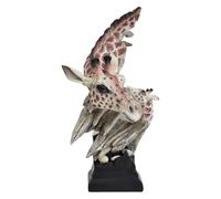 Gralara Statua a forma di testa di giraffa, statuetta in resina, regalo artigianale, scultura animale da collezione, decorazione da scrivania per ufficio, Style B