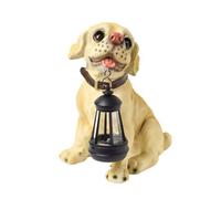 Gralara Statua di Cane con Lanterna Decorativo | Resina Sintetica Impermeabile, Statuetta di Cane con Lanterna, Adorabile, per Cortile, Sentiero, dei Cani, Stile B