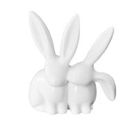 Gralara Statua di Coniglio in Resina, Scultura, Decorazione da Collezione a Forma di, per Tavolo, libreria, scrivania, Arredamento per la, Bianco
