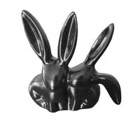 Gralara Statua di Coniglio in Resina, Scultura, Decorazione da Collezione a Forma di, per Tavolo, libreria, scrivania, Arredamento per la, Nero