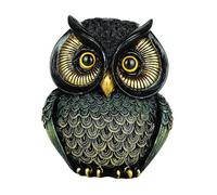 Gralara Statua di Gufo, Statuetta di Animale, Regalo per Uccelli, graziosa Scultura di Animale, Ornamento di Gufo in Resina per libreria, Oro Nero