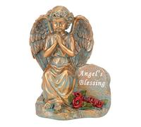 Gralara Statua Solare da Giardino a Forma in Preghiera, Statuetta in Preghiera per la Tomba, Decorazione per Esterni per, Colore Rame