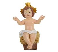 Gralara Statuina della Natività di Gesù Bambino, Statua da Collezione della Natività, Gesù Bambino dipinto a mano con corona e lucidato per la decorazione, M