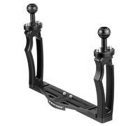 Gralara Supporto Doppia Impugnatura Subacqueo Regolabile Stabilizzatore Subacqueo Robusto Attrezzatura Fotografica per Riprese Subacquee, Nero