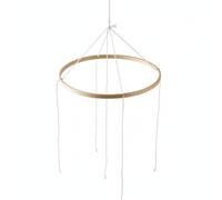 Gralara Supporto Giostrina Culla Educativo Arco Mobile Culla Stabile Arredo Neonati per Bambini 0-1 Anni, Camera Del Bebè, Grande Cerchio Di Bambù A Quattro Fori, Diametro 23cm