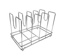 Gralara Supporto per teglie da pizza con scolapiatti, semplice e facile da pulire, per coperchi di pentole, ideale per cucinare a casa o di lavoro, 4 Scomparti 37x22x25cm