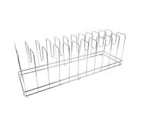Gralara Supporto per teglie da pizza con scolapiatti, semplice e facile da pulire, per coperchi di pentole, ideale per cucinare a casa o di lavoro, 11 Scomparti 72x22x25 Cm