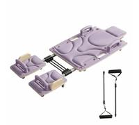 Gralara Tavola Pilates Pieghevole Compatto Core Pieghevole Salvaspazio Attrezzo Total Body , Viola Con Poggiatesta Esteso