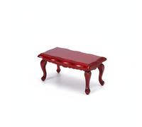Gralara Tavolino in Miniatura Tavolo caffè Dollhouse Arredo Miniatura Accessorio Diorama Robustezza E Leggerezza in Legno Rifinitura Fine Adatto per, Rosso
