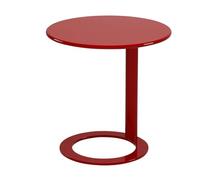 Gralara Tavolino laterale piccolo, tavolino rotondo con piedistallo in metallo con base moderna per casa, ufficio, dormitorio, comodino, bagno, soggiorno, Rosso
