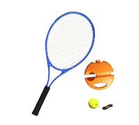 Gralara Tennis Racket Attrezzo Autosufficiente con Corda Elastica Base Portatile Allenamento Singolo Pallina Materiale Resistente Fibra di, Blu
