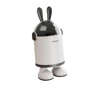 Gralara Trash Can Cartoon con Coperchio Bidone Spazzatura Creative Flip Lid per Camera Cestino Dei Rifiuti con Air Pressure Contenitore PP Robusto per Organiz, Nero, Coniglietto con i piedi