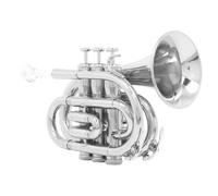 Gralara Tromba Tascabile Ottone Tromba Pocket Mini Tromba Strumento a Fiato Compatto con Valvole Lisce Campana E di Scarico Adatta per Pratica Quotidiana Viaggio Studenti Bande Scolastiche