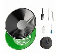 Gralara Vaschetta per l'oro Robusto Attrezzatura | Setaccio per l'oro, Professionale, Fiume, All'aperto, Nero, Set Da 8 Pezzi A