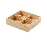 Gralara Vassoio da portata in legno diviso, contenitore compatto e pratico, con 4 scomparti per, caramelle, biscotti e dolciumi.