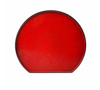 Gralara Vassoio Portavivande a Mezzaluna in Plastica con Bordo Contenitore E Superficie Antiscivolo per Organizzare Sushi E Piccole Porzioni con Pulizia, Rosso Nero, 32.5x29cm