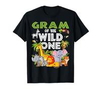 Gram of the Wild One Zoo Compleanno Safari Animale della giungla Maglietta
