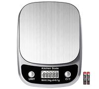 GRAM PRES Bilancia da Cucina Digitale Professionale in Acciaio Inox 3kg/0.1g con Display LCD Retroilluminato, Peso Grammi e Oz per Dieta Cottura e Perdita di Peso